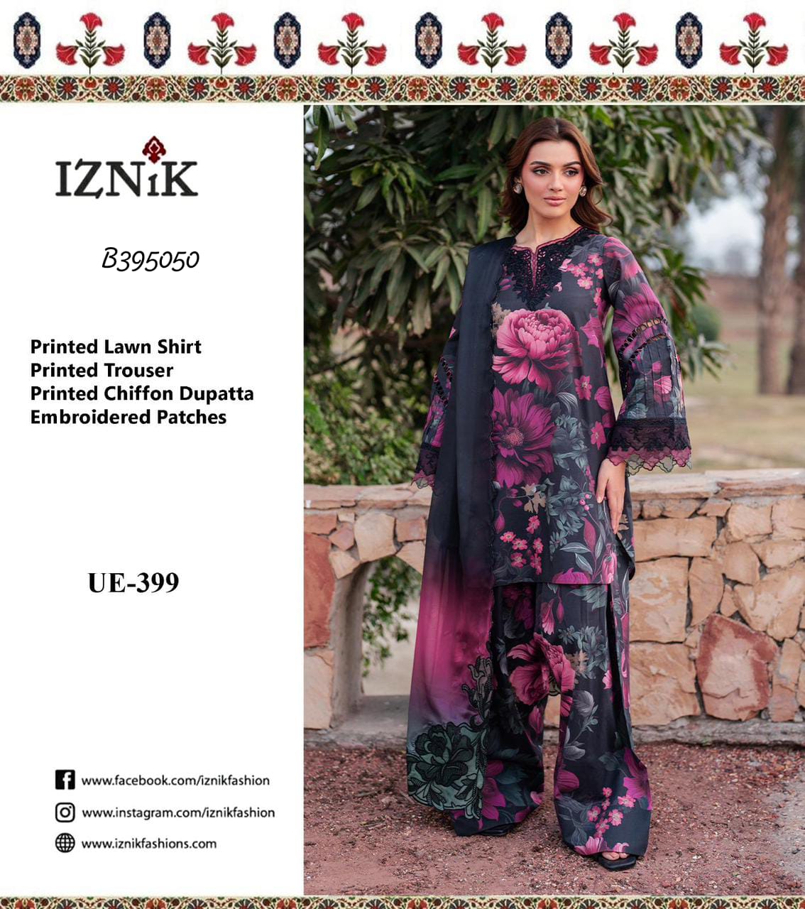 Iznik – Lawn & Chiffon Suit
