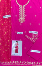 3PC Kids Girls Embroidered Suit (Shirt + Trouser + Dupatta)