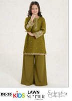 3PC Kids Girls Embroidered Suit (Shirt + Trouser + Dupatta)