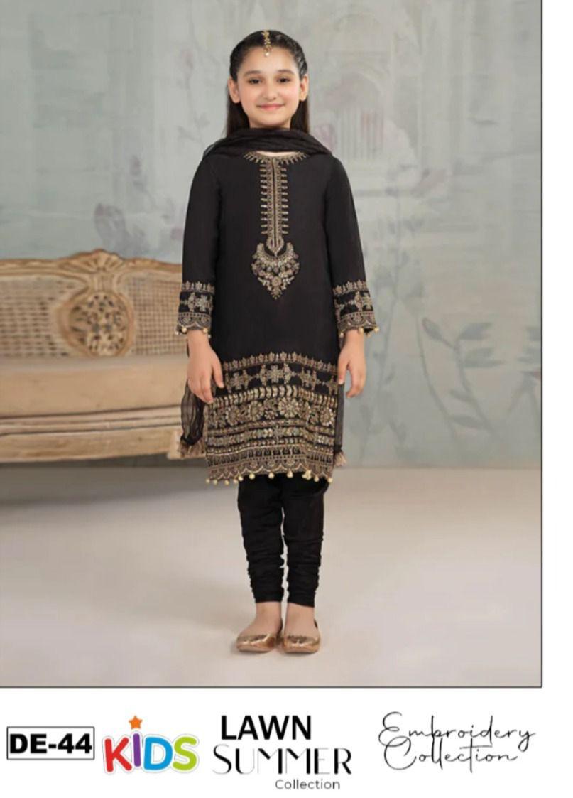 3PC Kids Girls Embroidered Suit (Shirt + Trouser + Dupatta)