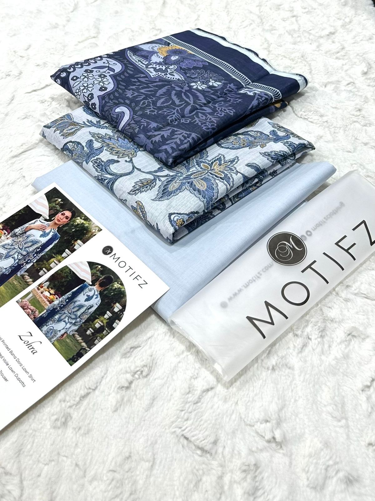 Motifz – Vol Zohra | 03 Pcs Unstitched Lawn Suit
