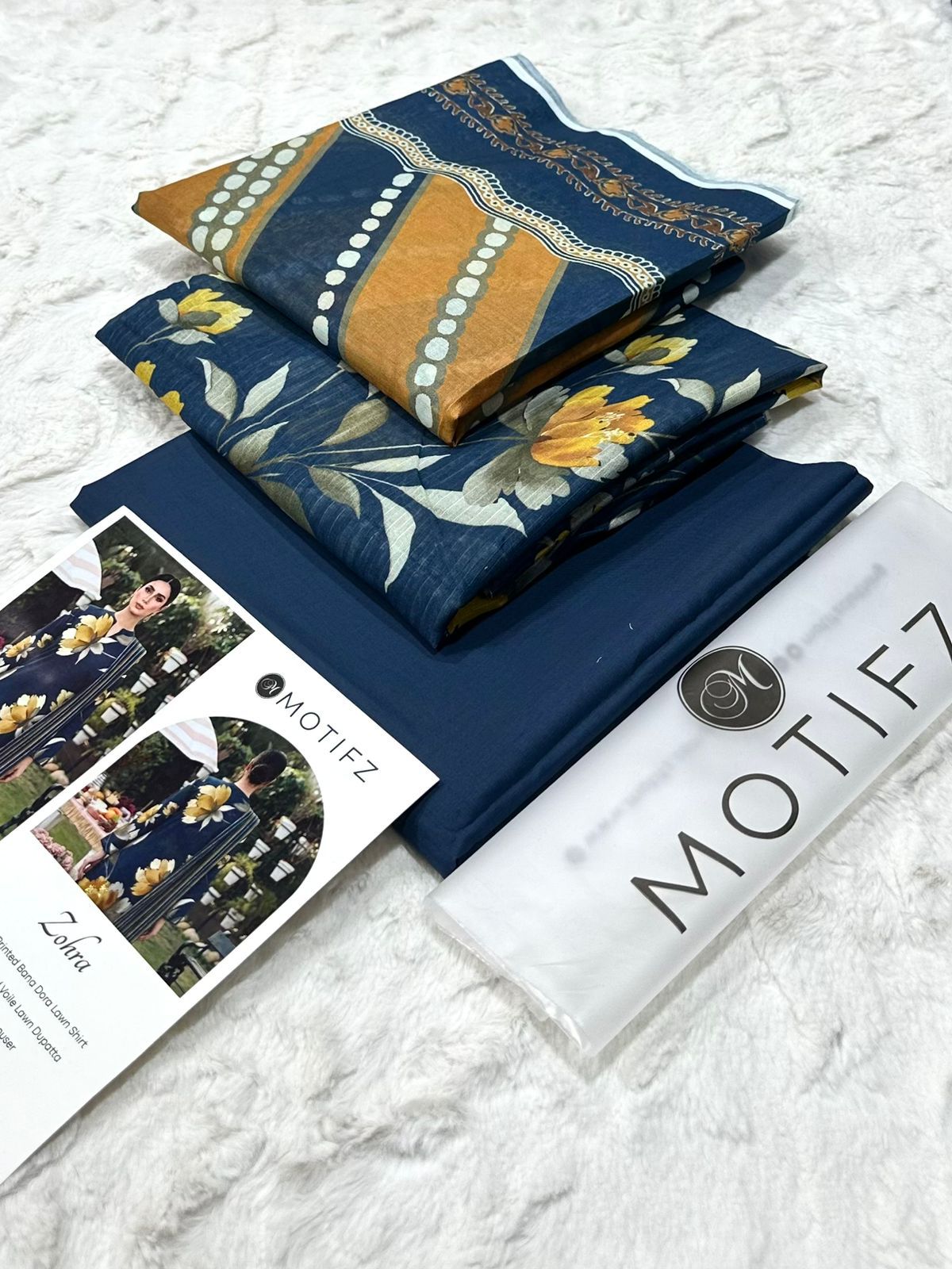 Motifz – Vol Zohra | 03 Pcs Unstitched Lawn Suit