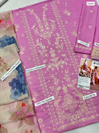 MAHNUR Airjet Lawn Embroidered 3PC Suit with Digital Voil Dobby Dupatta