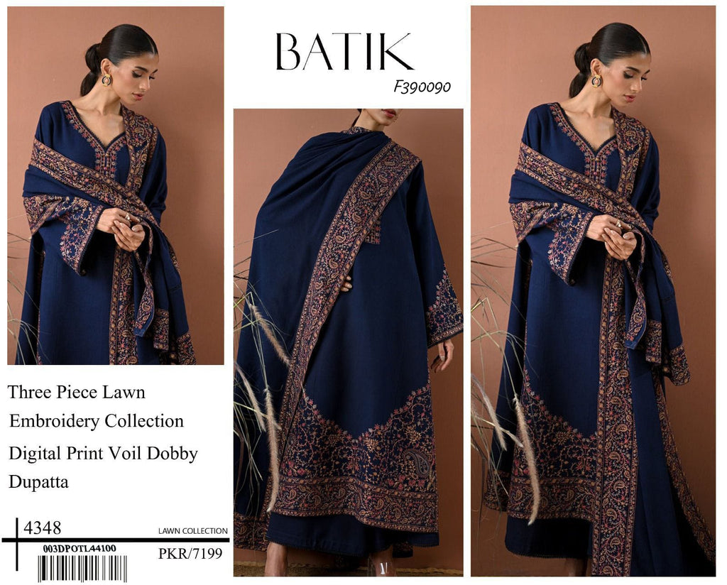 BATIK | Lawn Digital Print Suit with Voil Dobby Dupatta – 4348