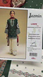 JAZMIN – Pure Lawn 3PC Embroidered Suit